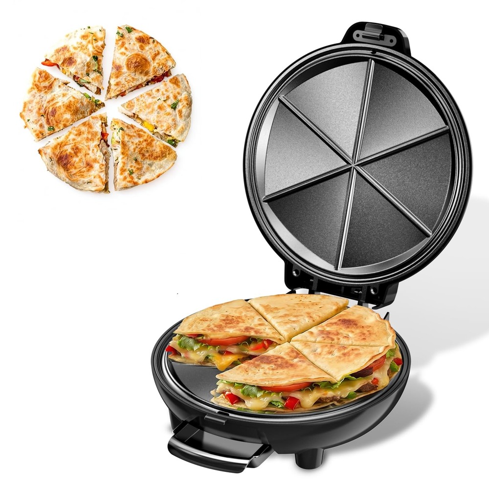 Electric Quesadilla Maker, 9.5'' Press with Easy Normal, Black