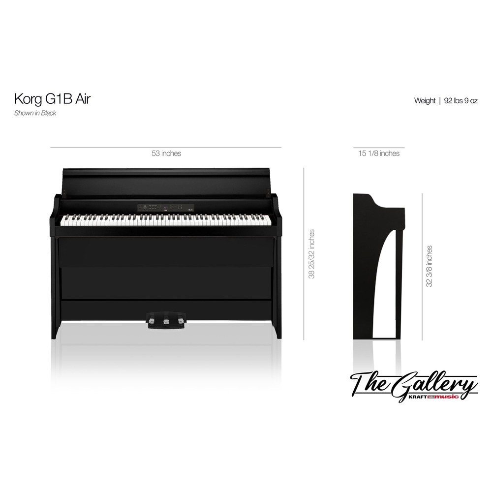Korg G1B Air Digital Piano - Black COMPLETE HOME BUNDLE