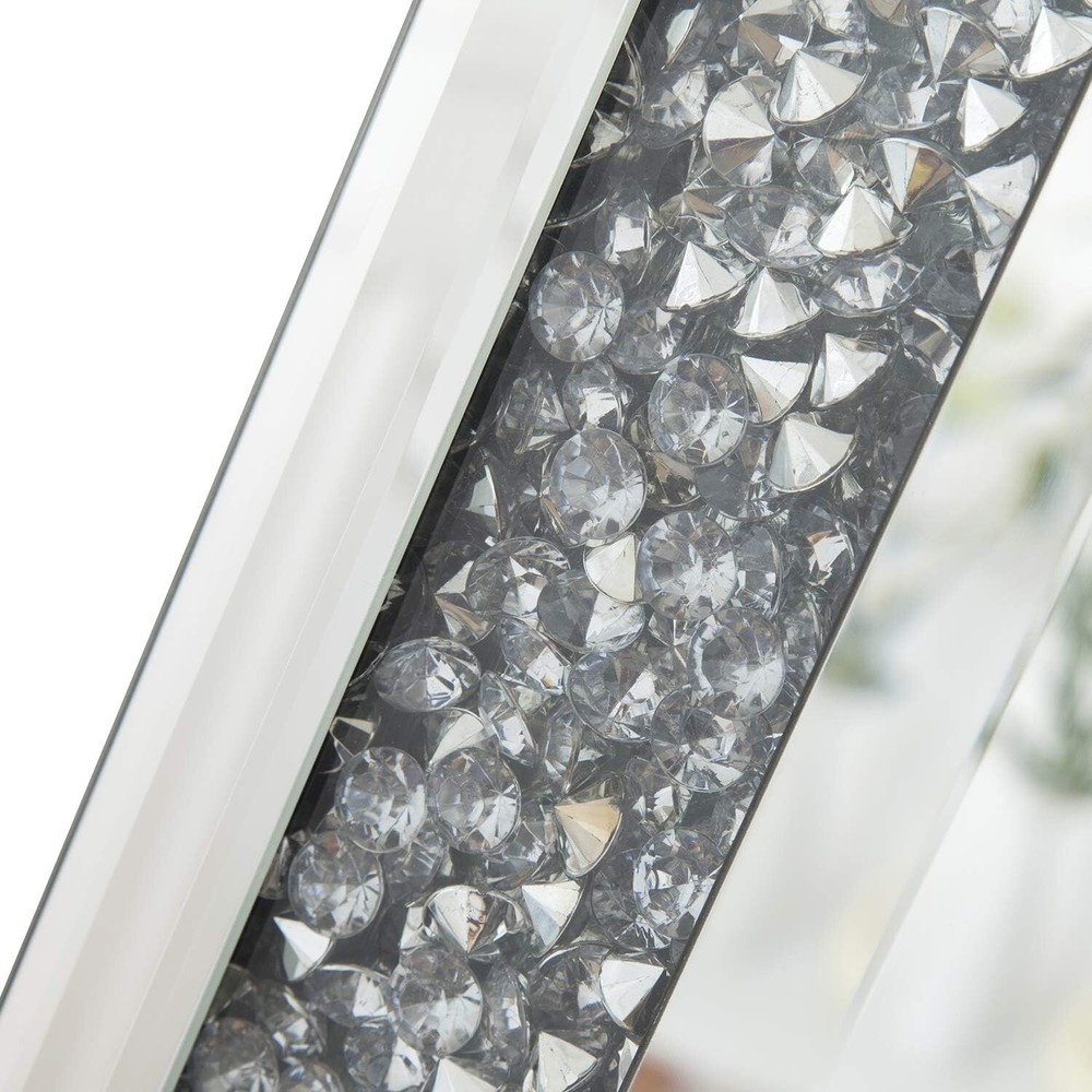 47 x24 Crystal Crush Diamond Wall Mirror Silver Mirror Gorgeous Rectangle Mirror