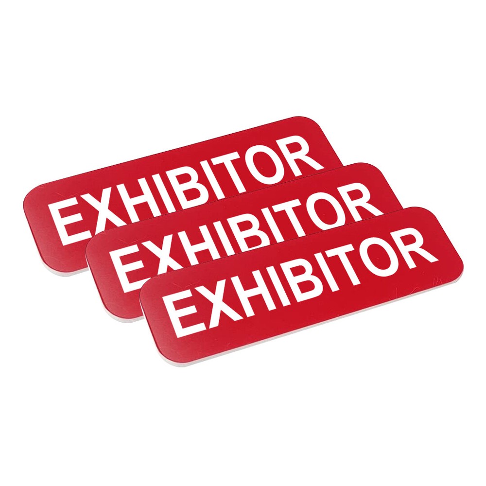 Exhibitor 1 x 3" Name Tag (3 Pack)