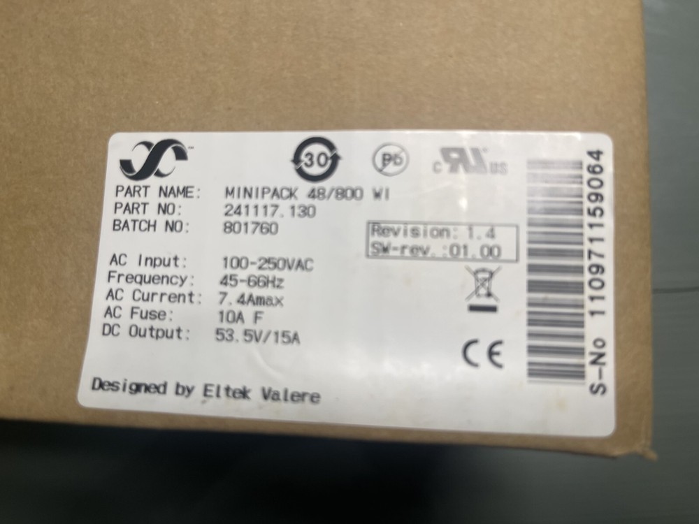 Eltek Minipack 800W Rectifier Module PN 241117.130 New Sealed Box