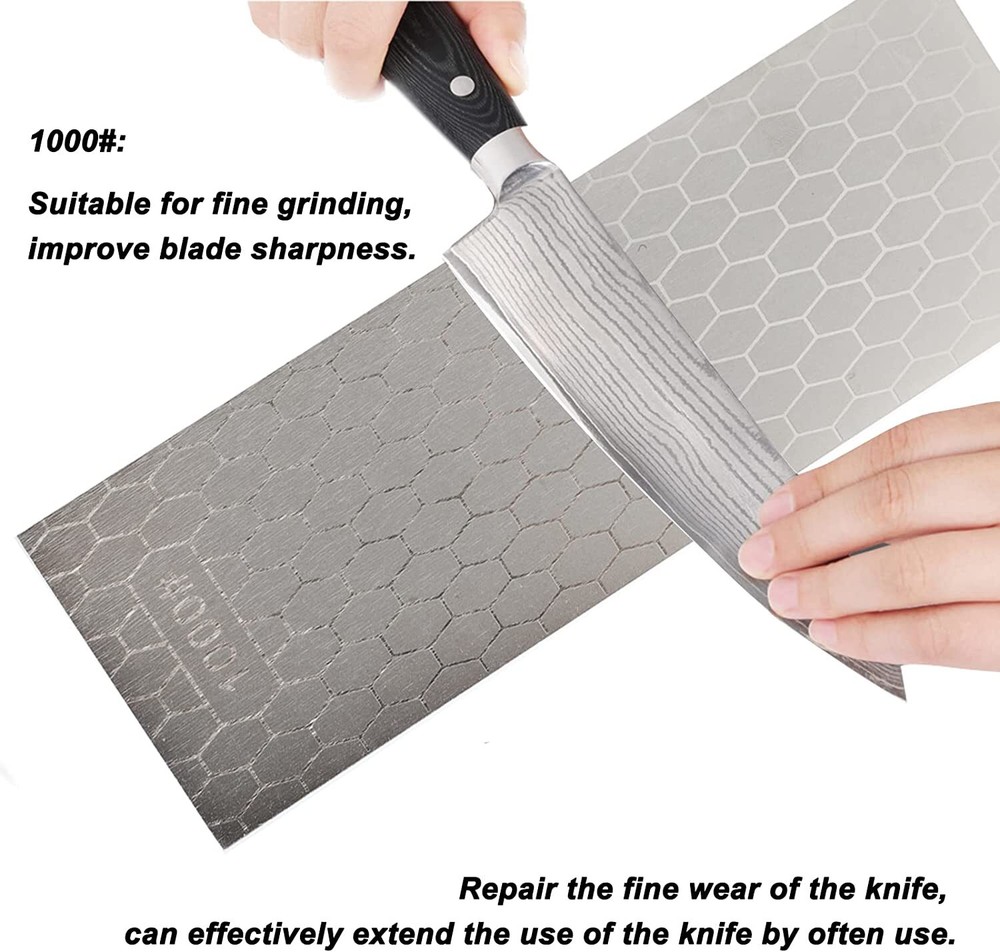 8 INCH Knife Sharpener Double-Sided Diamond Sharpening Stone Whetstone 400/1000