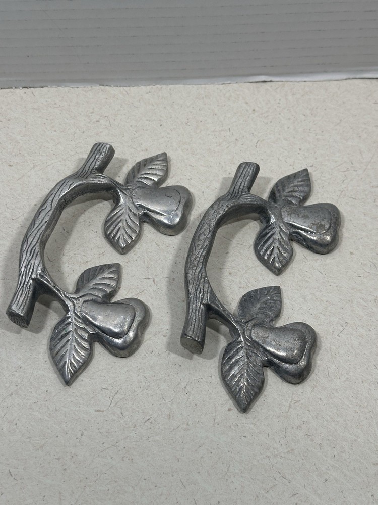 Vintage HTF Rustic Leaf And Vine/ Pear Pull / Handle Hardware Set