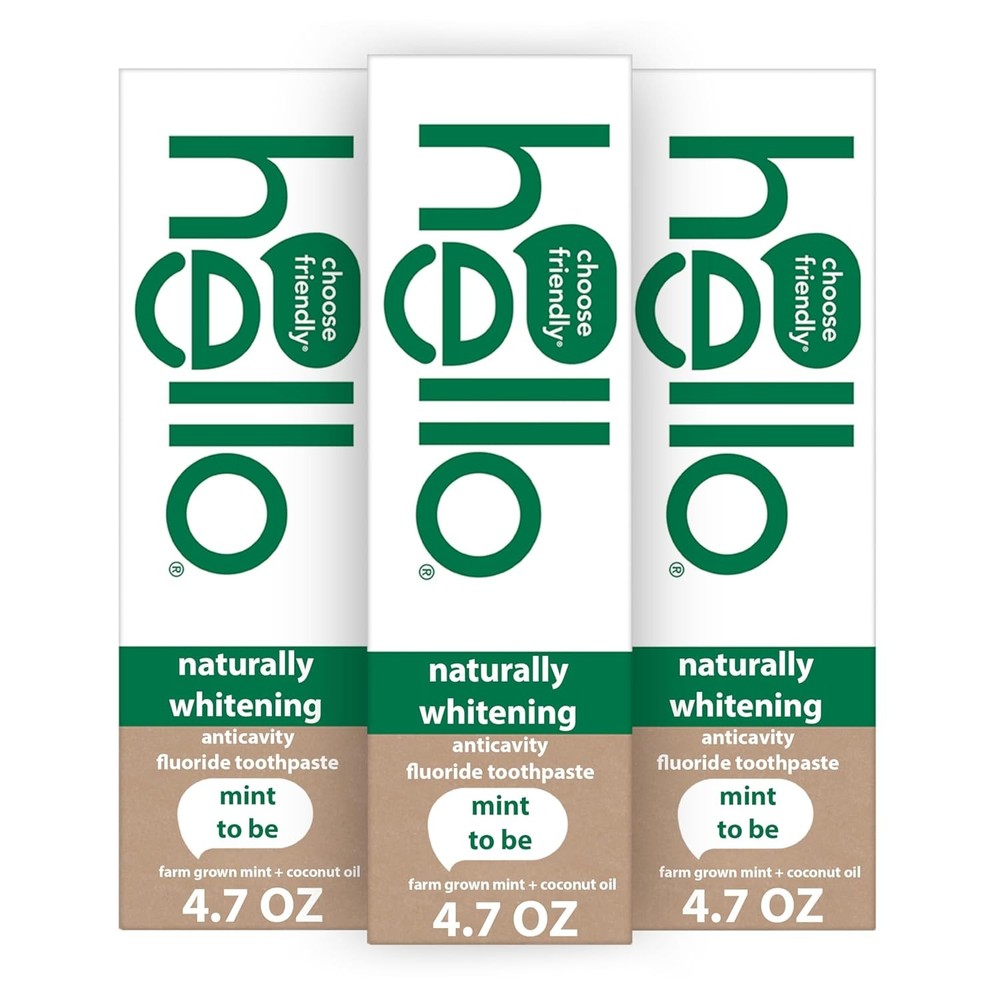 hello Naturally Whitening Fluoride Toothpaste, Natural Whitening Toothpaste with
