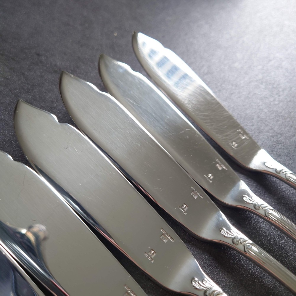 Christofle Marly 12pcs Silverplate Flatware Fish Knife Fork Excellent