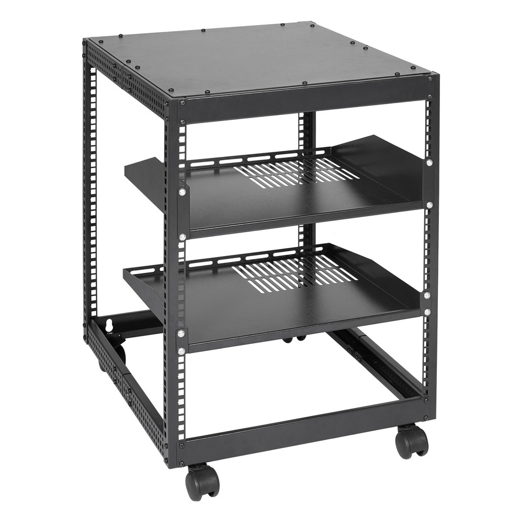 VEVOR 12U 4 Post Open Frame Server Rack Network Enclosure 23''-40'' Adjustable