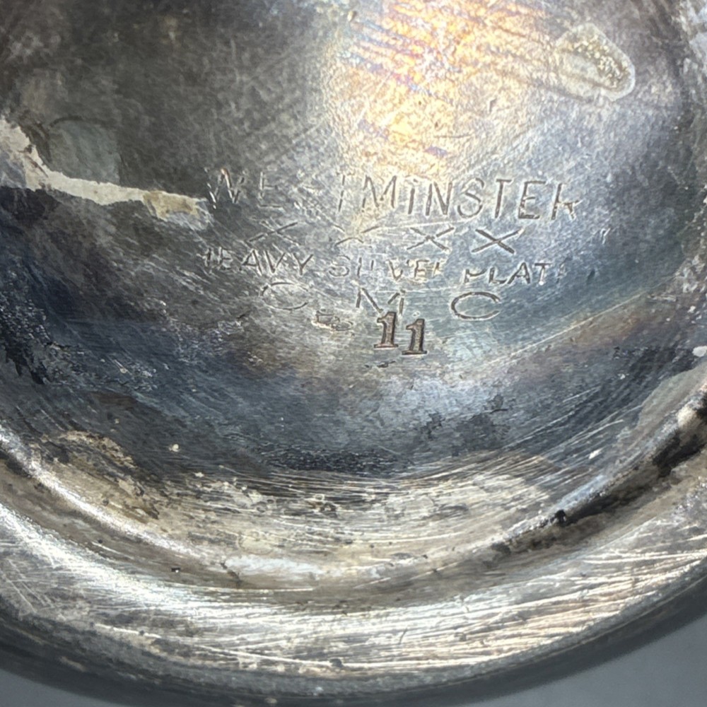 Westminster Silverplate Victorian Sugar Bowl with Floral Pattern and Lid