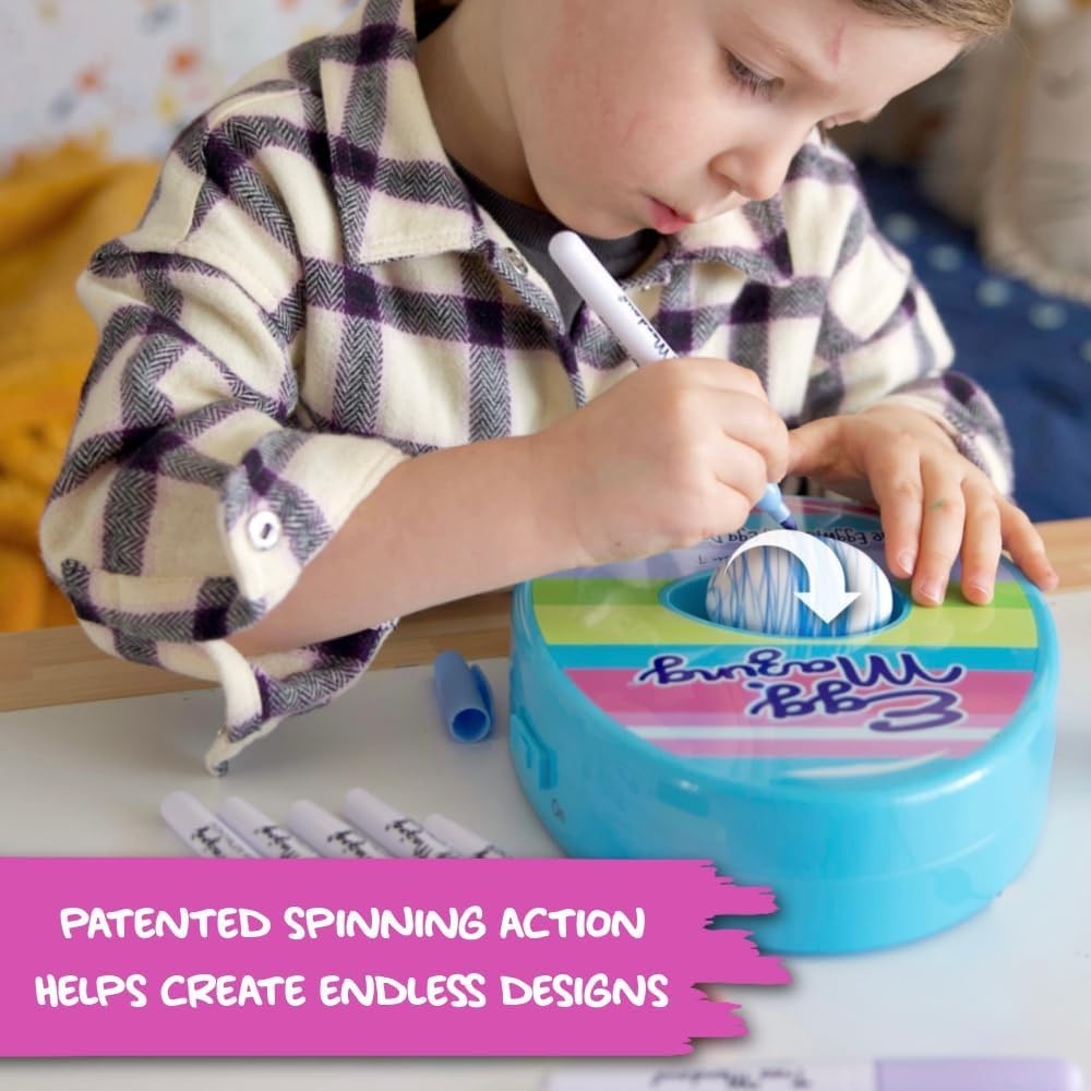 Eggmazing Egg Decorator Kit - Arts and Crafts Set with Egg Decorating Spinner an