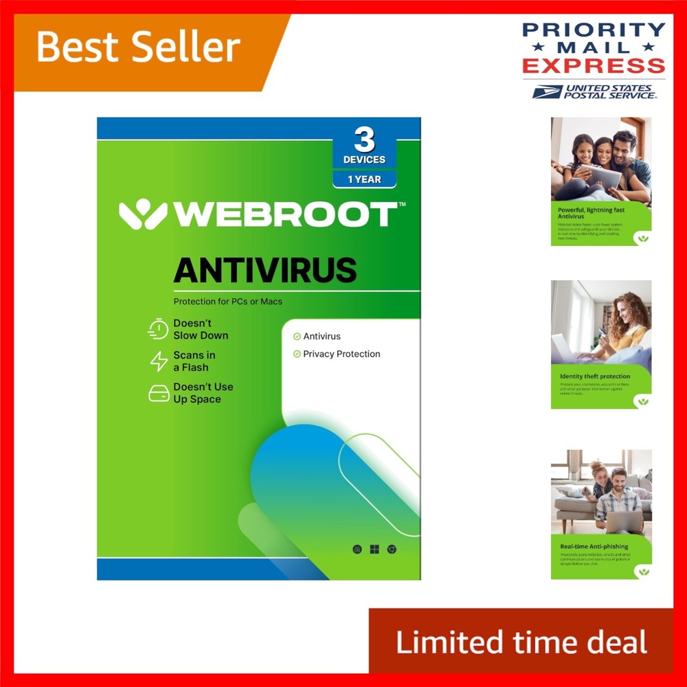 360 , Antivirus Software for  3 Devices with Key Card – PC/Mac