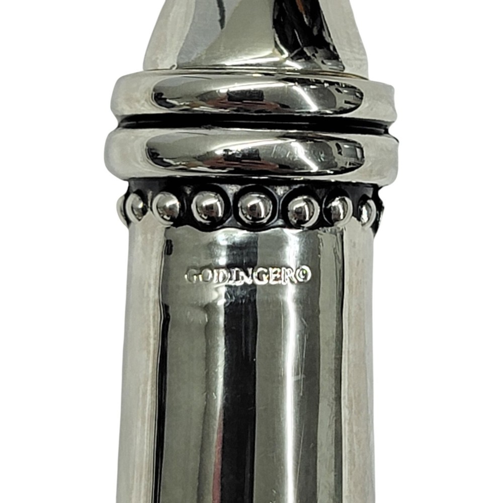 Godinger Silver Plate Wedding Cake Knife and Server Set Beaded Melon Finials