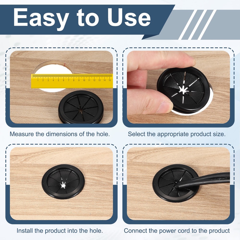 0.9" Rubber Grommet Kit, 20Pcs Firewall Closed Hole Plug Fire Grommet, Black