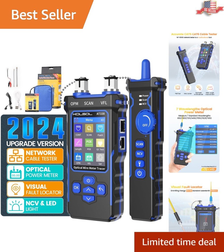 Efficient Network Tester with POE Capability and Non-Contact Voltage Detection