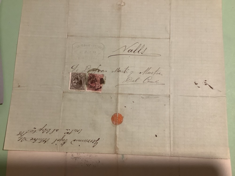 Spain 1879 postal cover 2 items Ref A1800