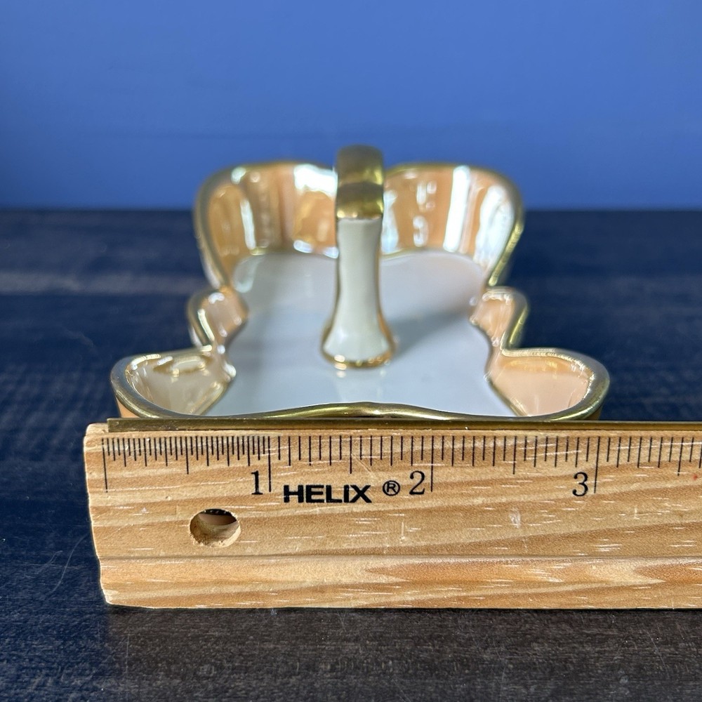 Vintage Noritake Morimura Vanity Dish w/ Handle Lusterware Gold Trim Art Deco