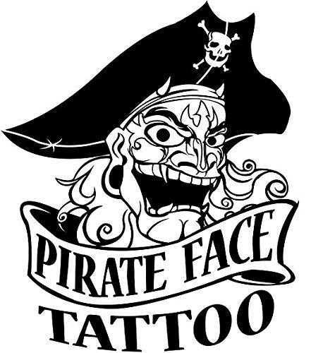 Pirate Face Tattoo (100) Mixed Assorted 100 Piece Assortment,