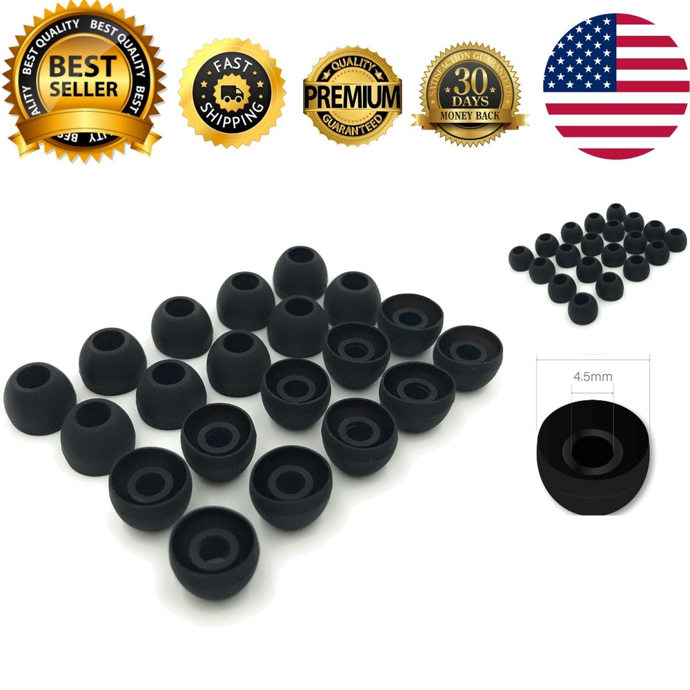 Replacement Medium Earbud Tips for Powerbeats, SkullCandy & More - 10 Pairs