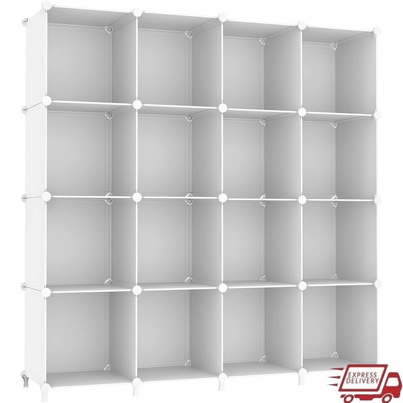 16 Cube Portable Closet Clothes Organizer Shelving Bedroom Wardrobe Stackable