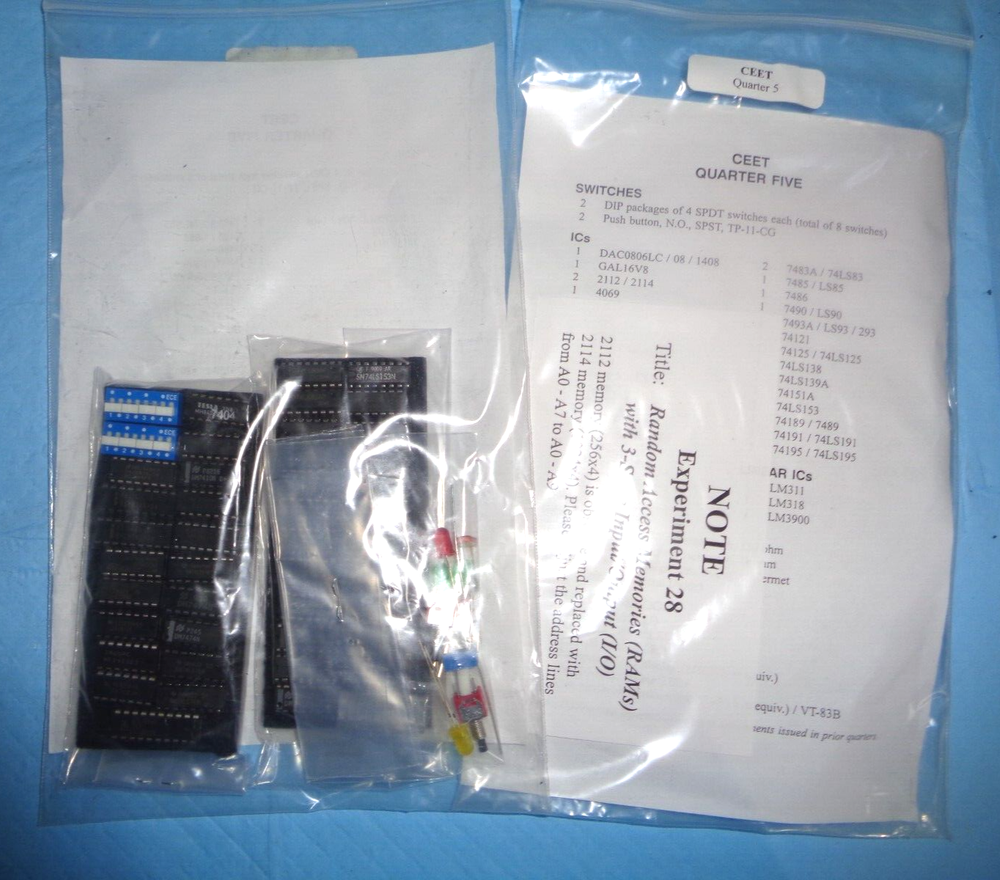 CEET Electronics Learning / Teaching Kit - Advanced - RAM w/ 3 State I/O etc.