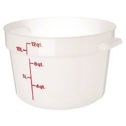 Cambro Plastic Storage Round Food Container White, 12 qt. | 1/Pack