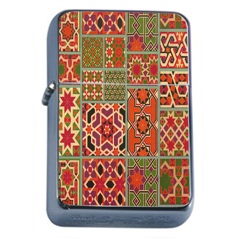 Popular Patterns D2 Flip Top Oil Lighter Wind Resistant  Retro