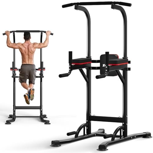 Pull Up Bar, Multi-Function Pull Up Dip Bar Station, Home Gym Workout Black