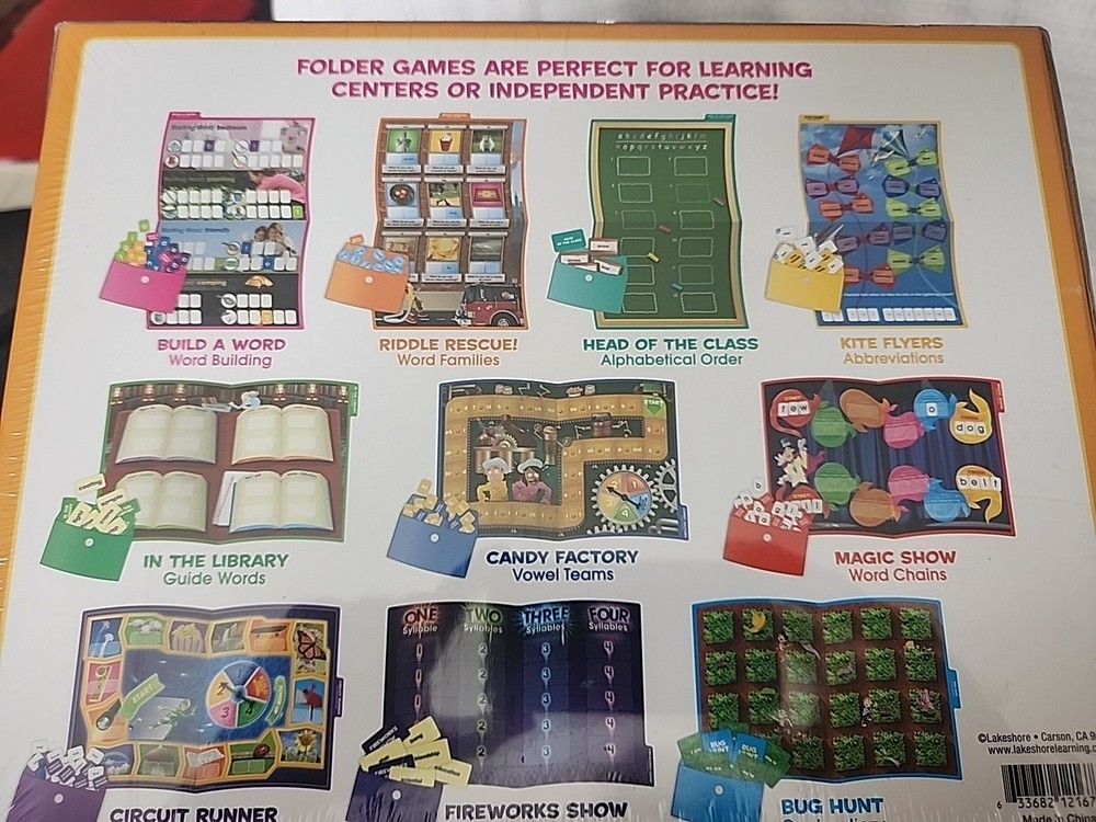 Lakeshore - Work Work Elementary Folder Games. Factory Sealed