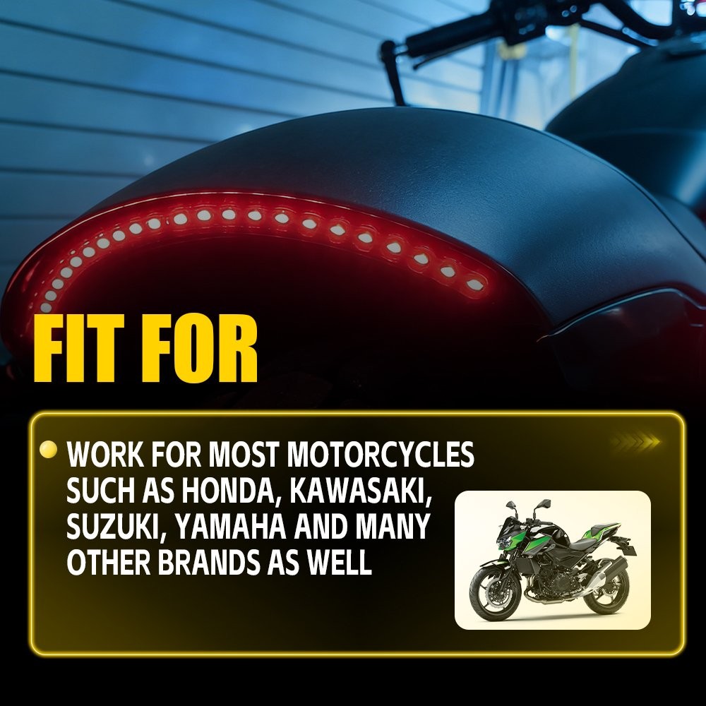 Motorcycle Flowing Sequential Switchback DRL Turn Signal LED Strips Tail Light