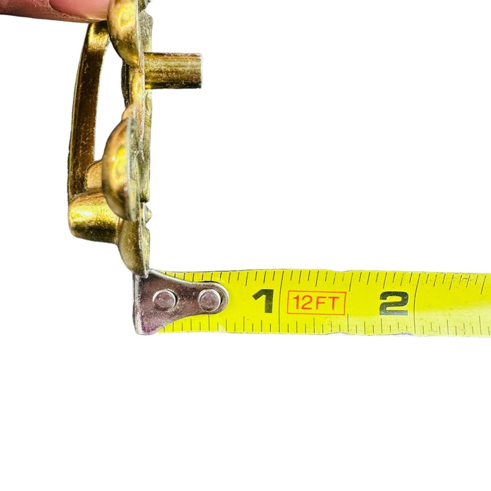 5 Vtg single post bail pull antiqued brass