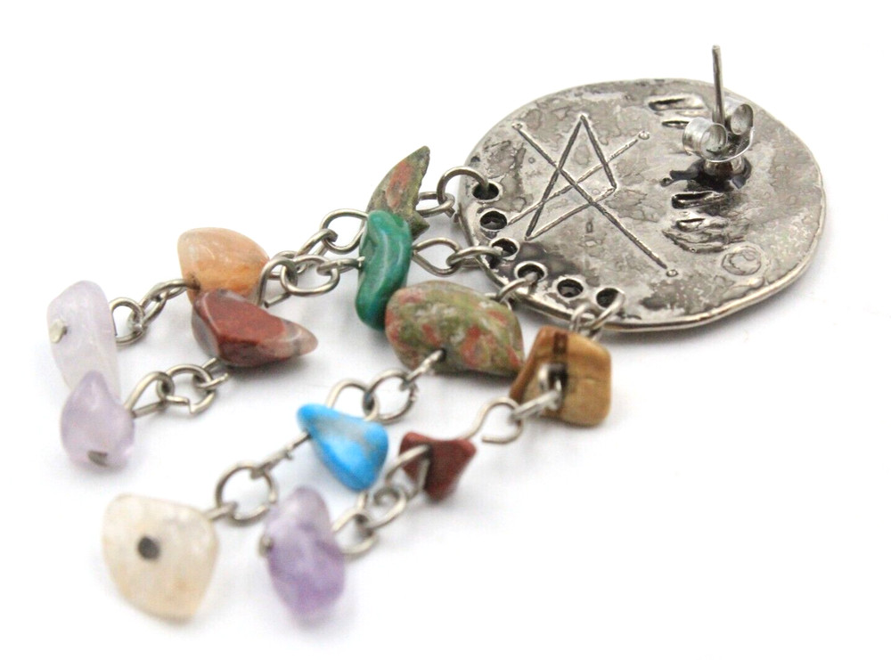 Stunning Lovely Multistones Southwestern Dangle Drop Long Earrings