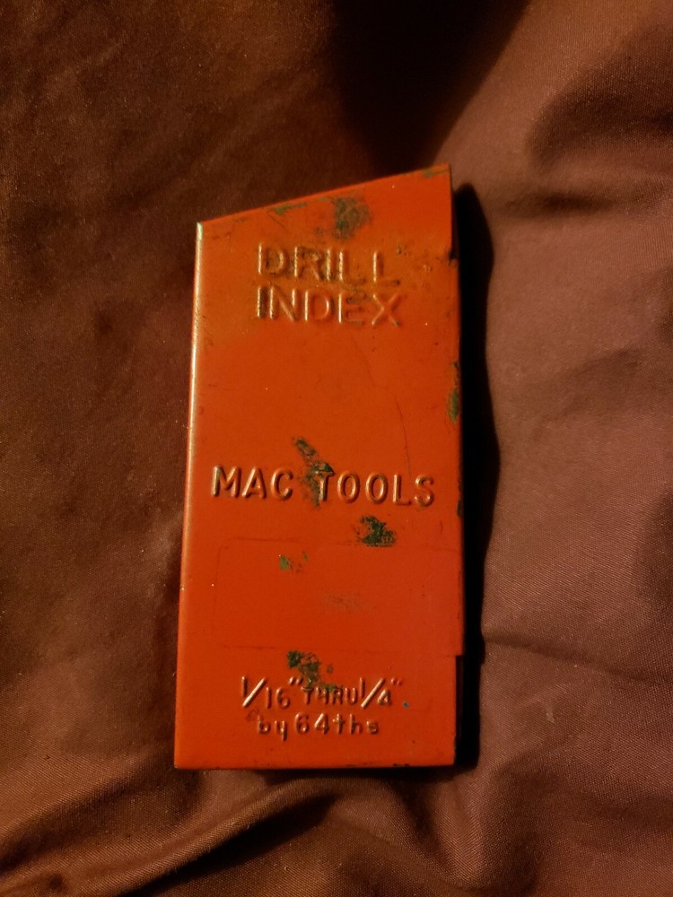 Mac Tools Drill Bit Metal Case 1/16" Thru 1/4" by 64ths