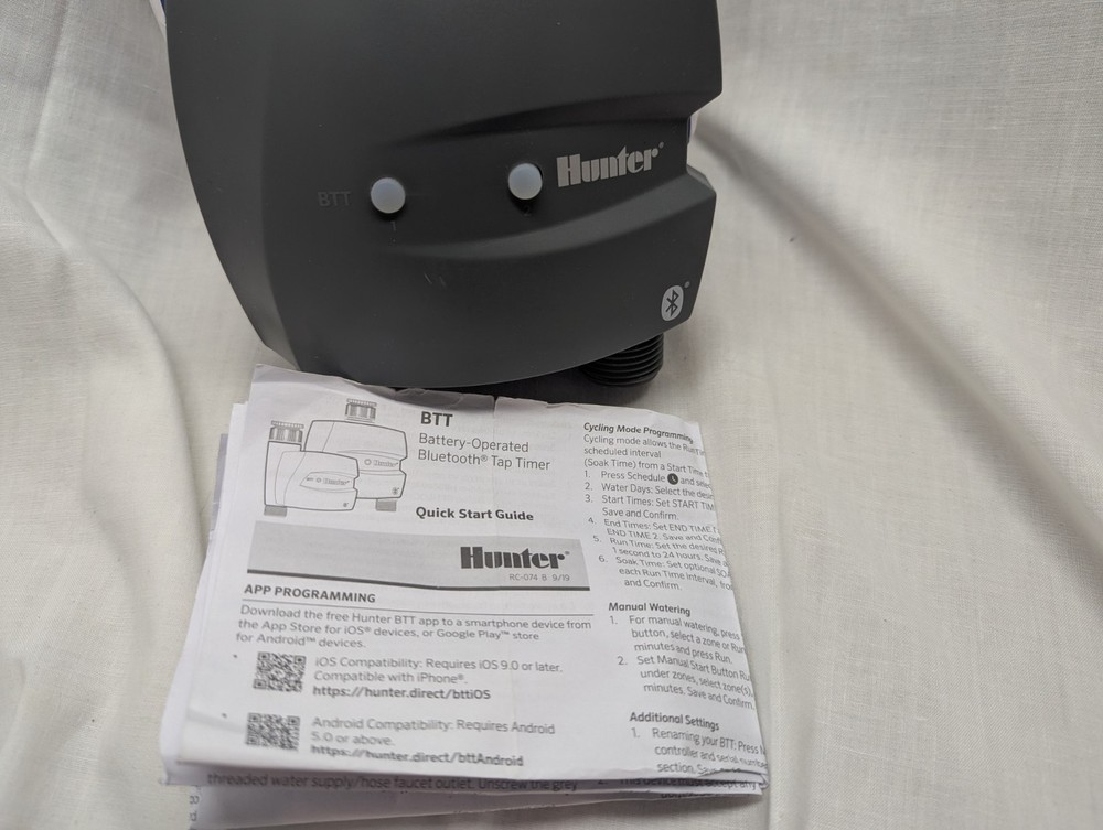 Hunter BTT-200 Dual (2) Station Battery Operated Timer Bluetooth App Control