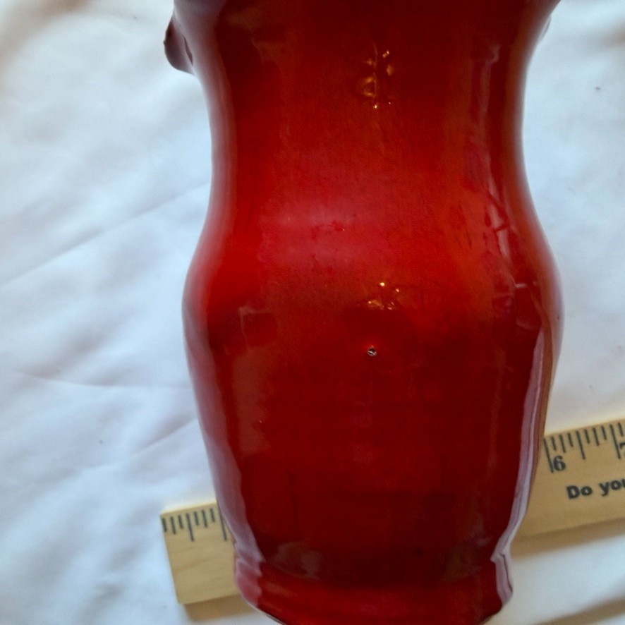 Beautiful Handcrafted Ruby Red Ceramic Vase and Votice Candle Holder