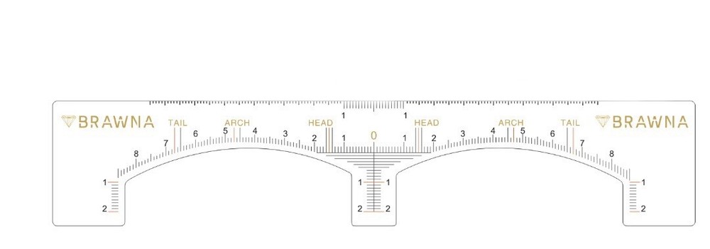 50pcs Eyebrow Measuring Ruler Sticker Microblading Supplies PMU Mapping Kit