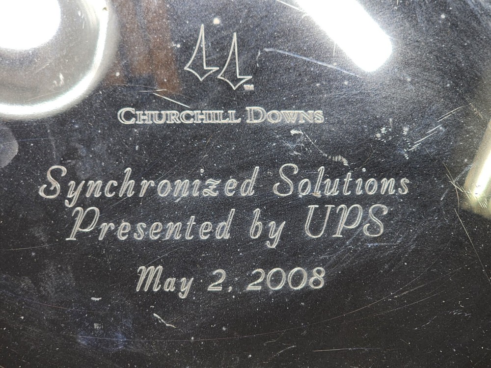 Churchill Downs Synchronized Solutions May 2, 2008 Silver Plated Trophy Plate