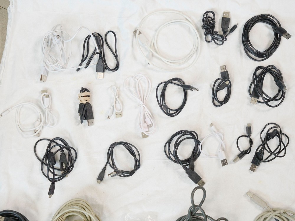 Lot of Assorted Micro + Mini+ USBC +Printer Cables/ Cords USB, USB-C, Micro-USB