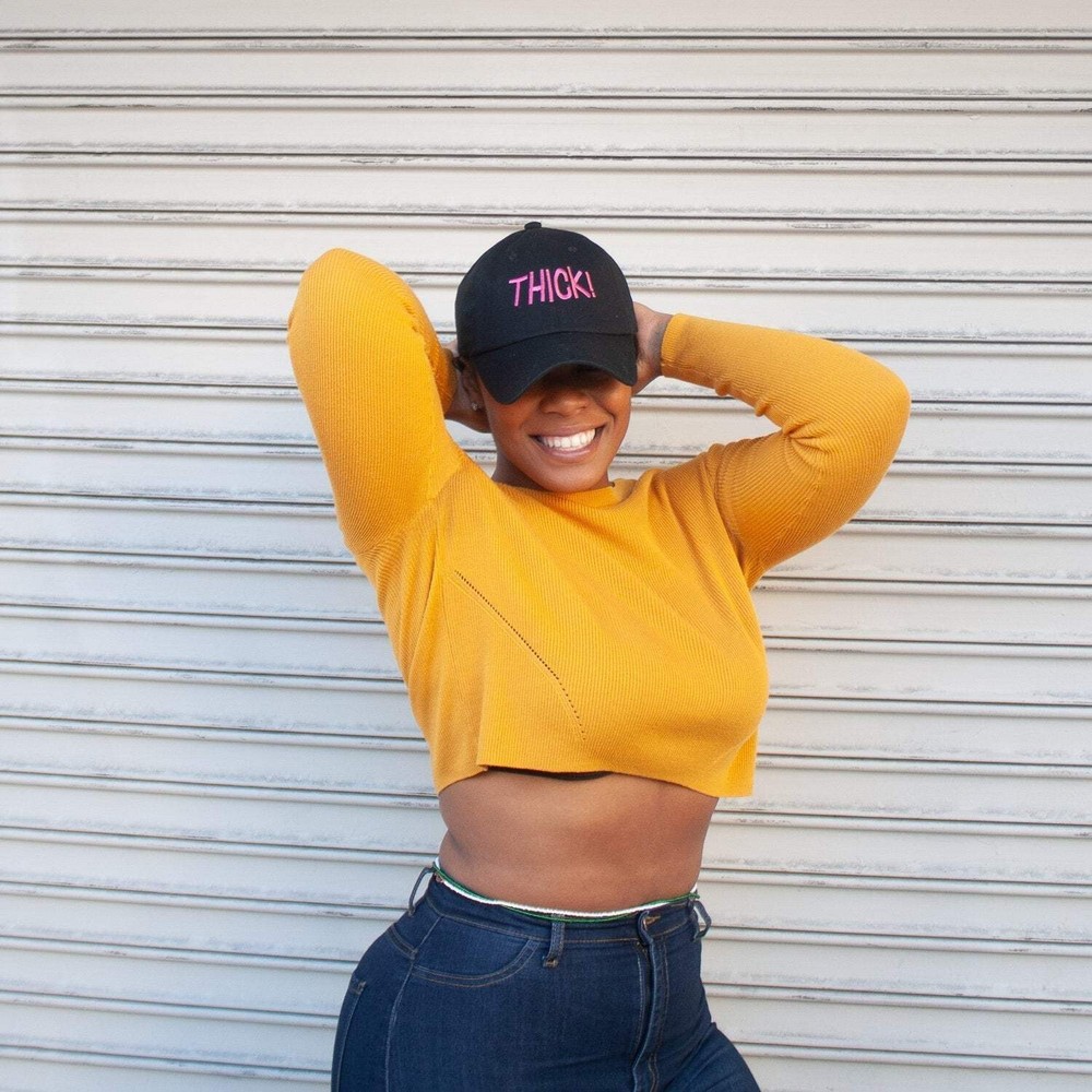 THICK! (strapback cap) - dad baseball polo cotton hat - Black White Grey Red