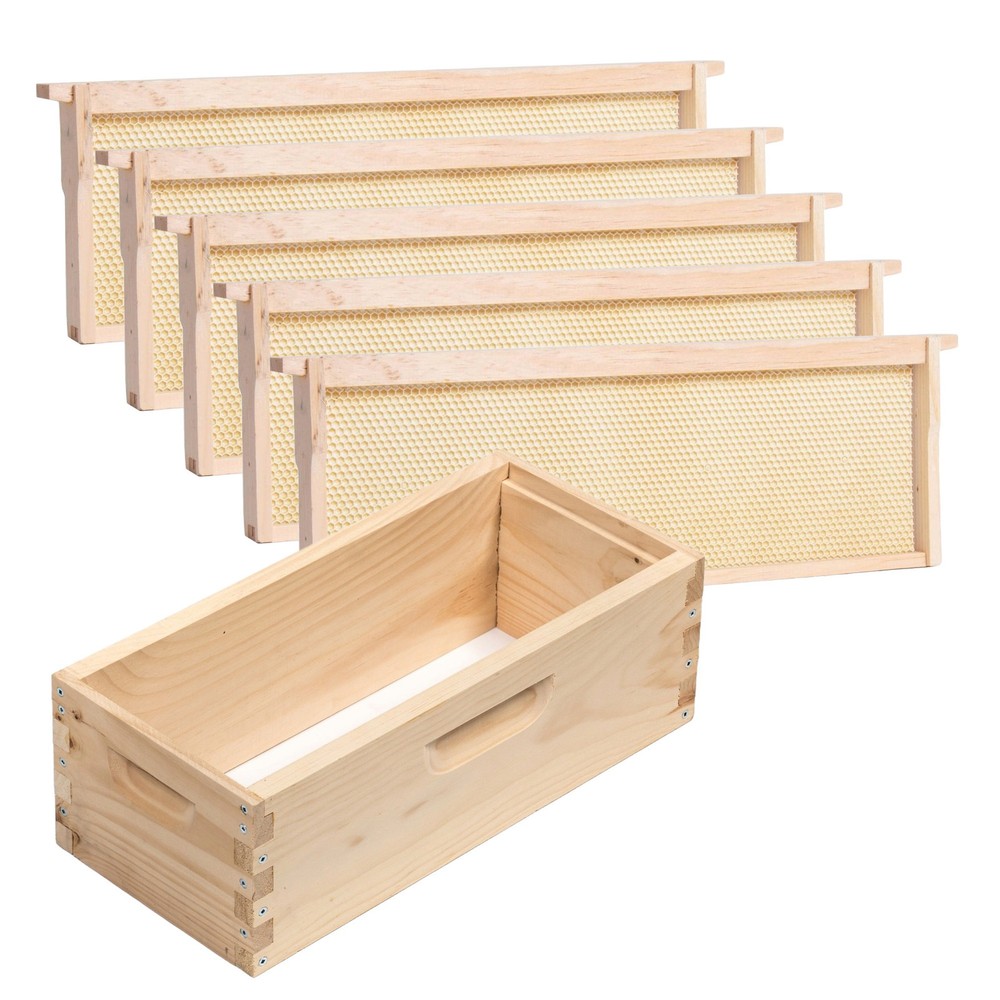 5 Frame Med Nuc Assembled Beekeeping Box, Plastic Foundation Frames, Amish Made