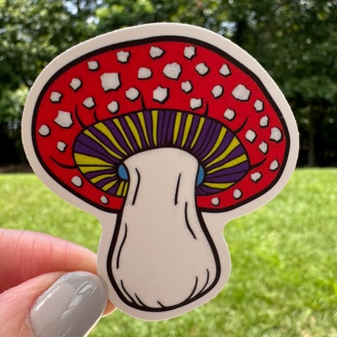 MUSHROOMS fun stickers 50 decals water bottle computer