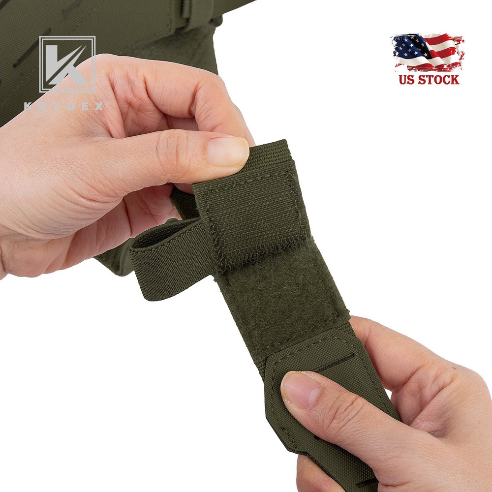 Krydex Tactical Chest Rig Shoulder Strap with Back MOLLE Panel Harness Vest RG
