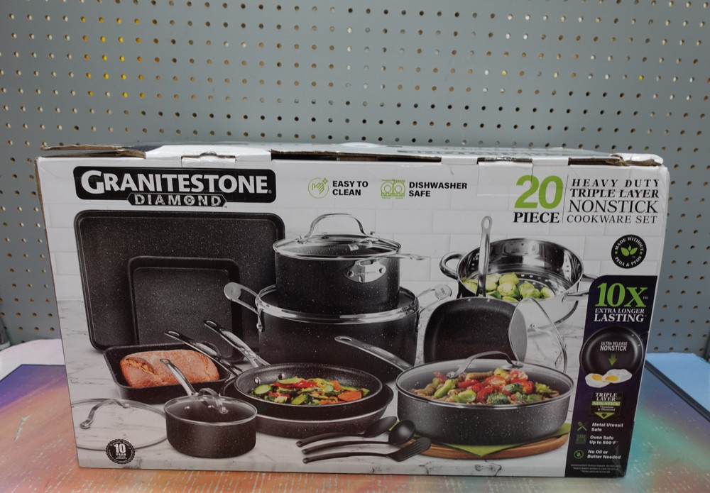 Granitestone Diamond 20 Pc Heavy Duty Triple Layer Nonstick