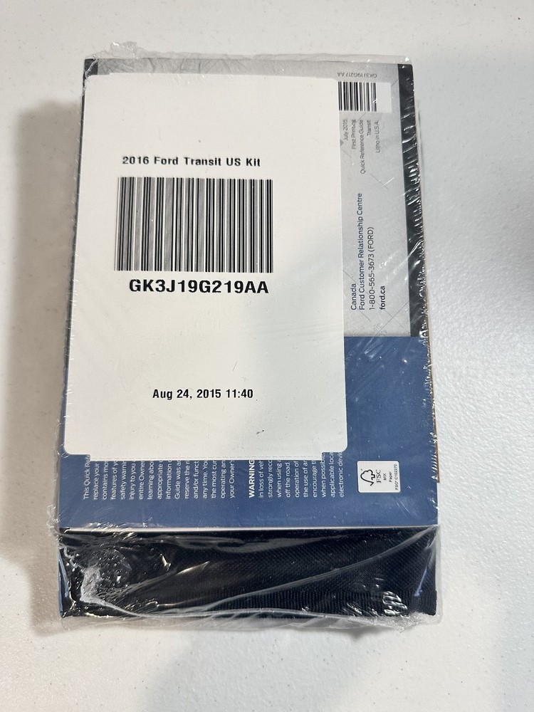 2016 Ford Transit Owner's Manual Set