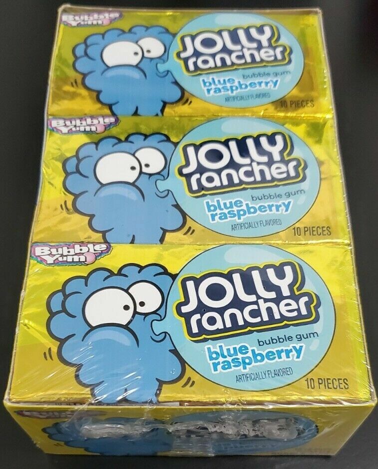 1x Box Bubble Yum Jolly Rancher Blue Raspberry Chewing Gum Bulk