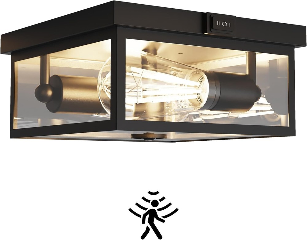 Outdoor Ceiling Light with Motion Sensor, Flush Mount Porch Light