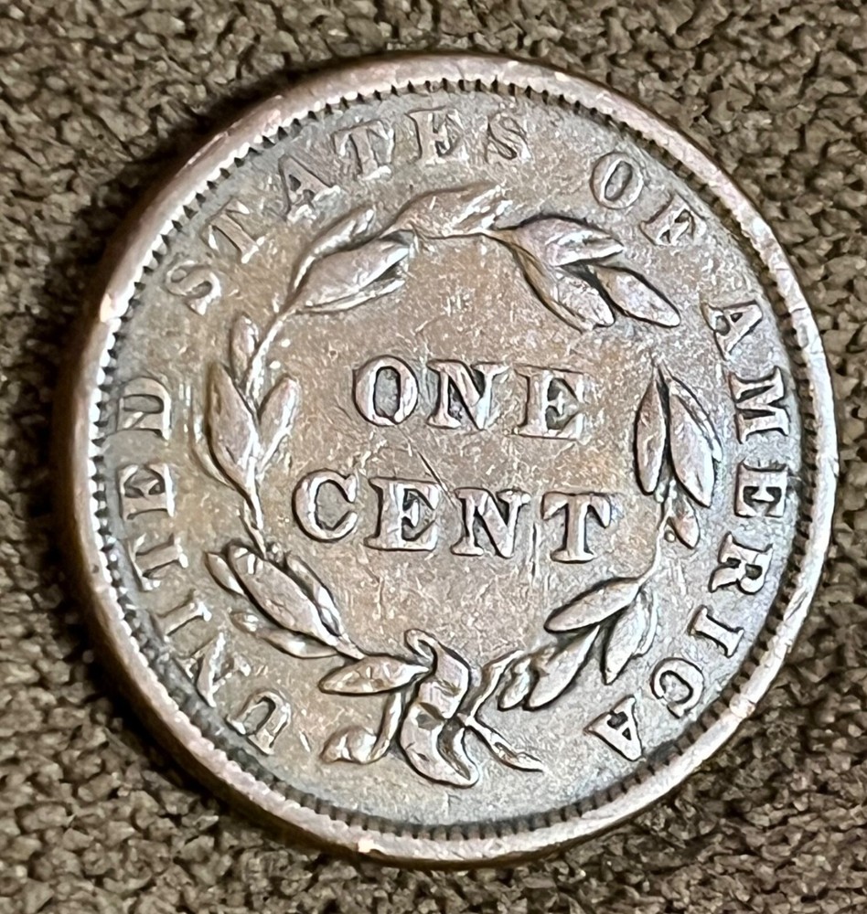 1839 Booby head large cent , Fine, Scarce !