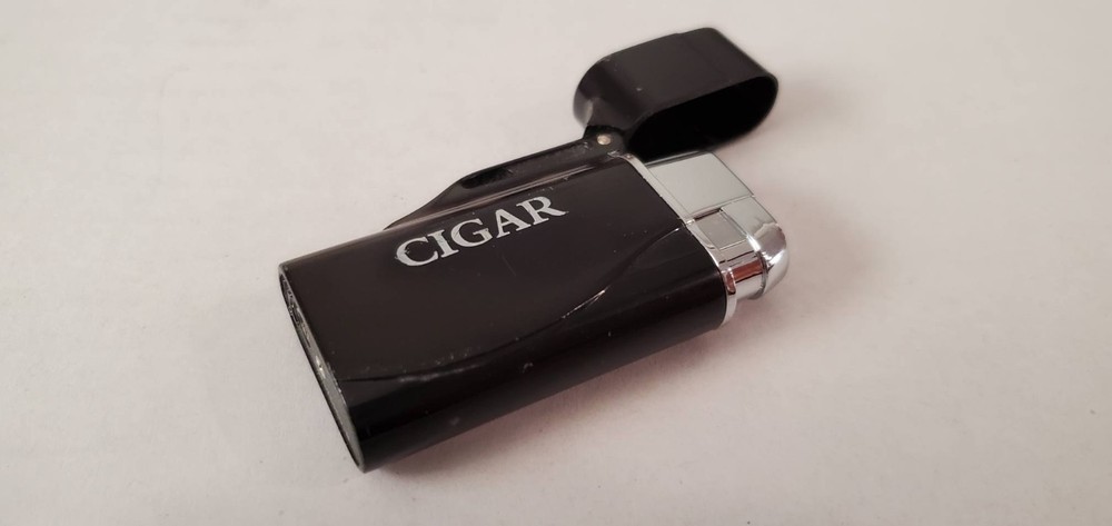 Firebird Cigar Torch Lighter Black w Jet Flame -Used, Works