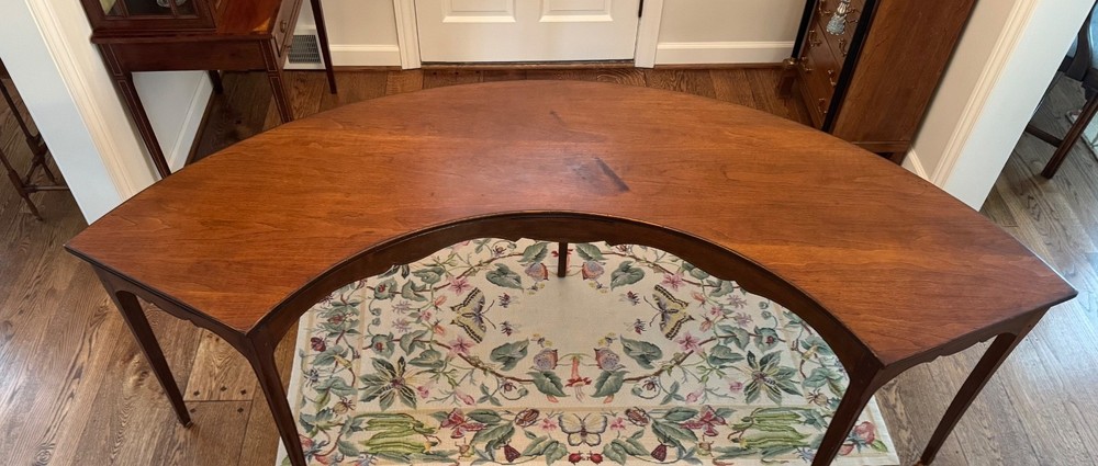 Antique English Half Moon Hunt Table