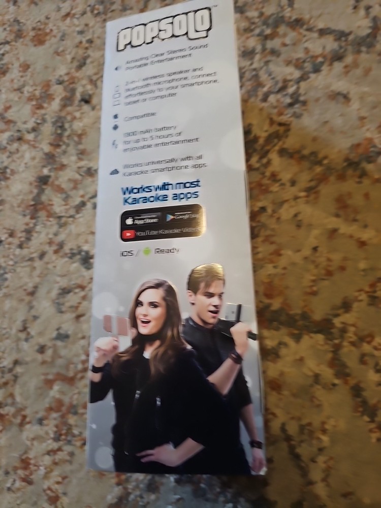 Pop Solo Bluetooth Karaoke Microphone Built In Phone Holder