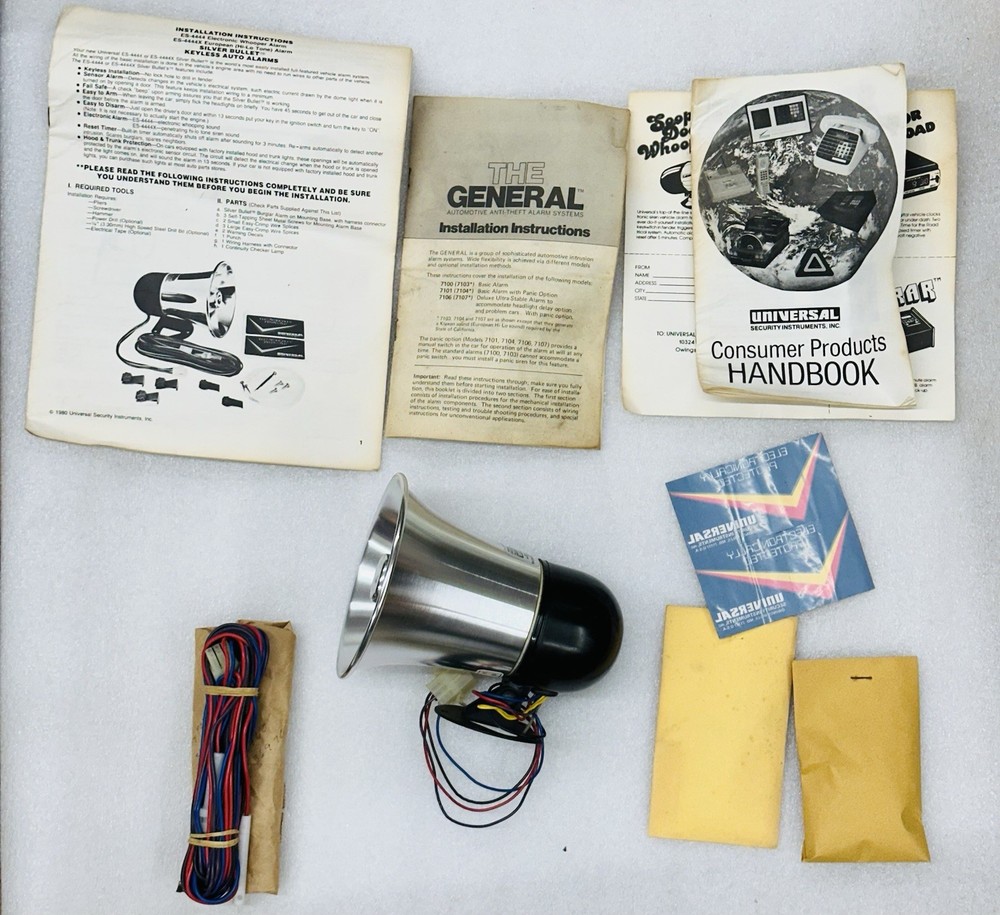 keyless Auto Alarm SILVER BULLET Universal Security System - NOS from 1980