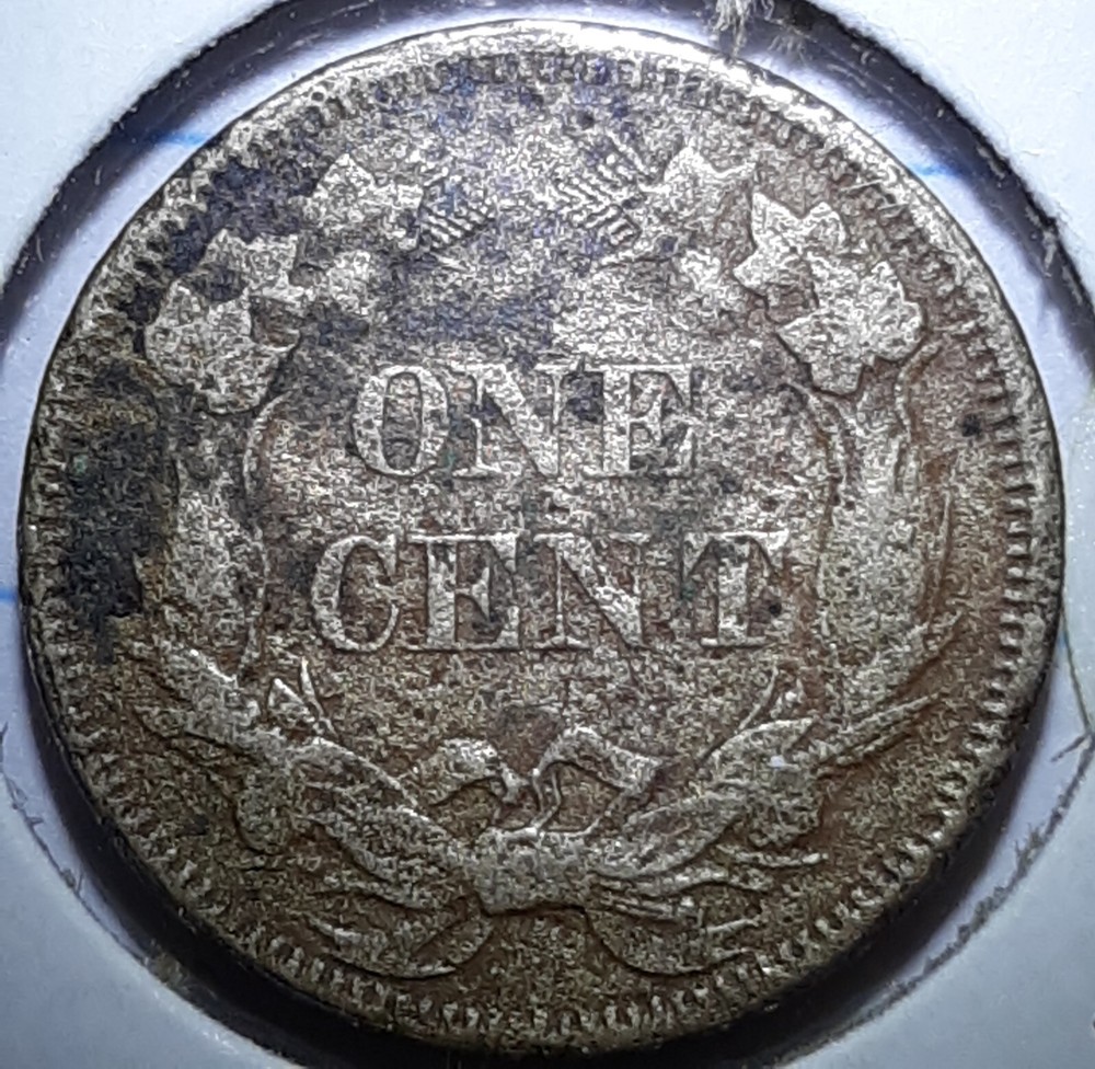 1858 SL Flying Eagle Cent (VF- Detail)
