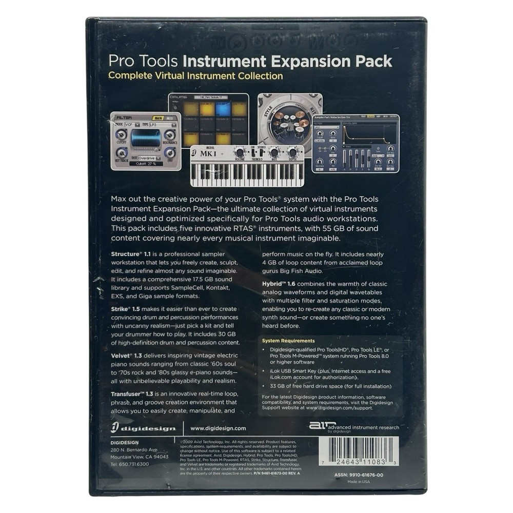Digidesign Pro Tools Instrument Expansion Pack Complete Virtual Collection